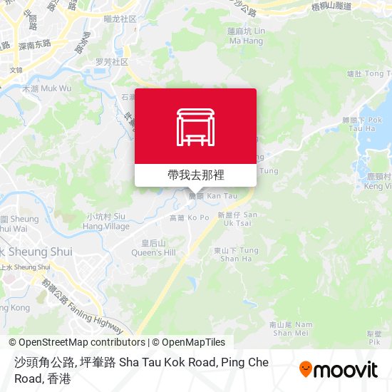 沙頭角公路, 坪輋路 Sha Tau Kok Road, Ping Che Road地圖