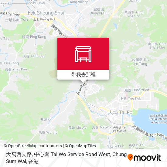 大窩西支路, 中心圍 Tai Wo Service Road West, Chung Sum Wai地圖