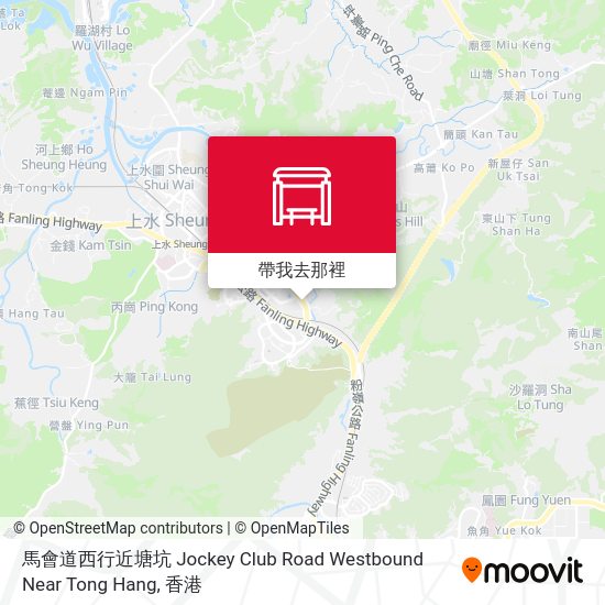 馬會道西行近油站的巴士站 Bus Stop at Jockey Club Road Westbound Near Petrol Station地圖