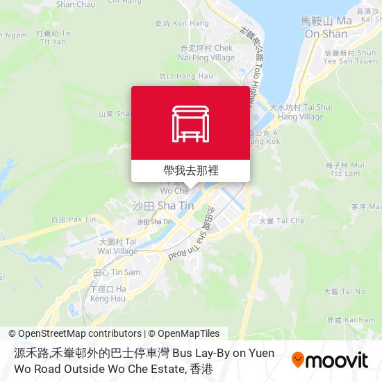 源禾路,禾輋邨外的巴士停車灣 Bus Lay-By on Yuen Wo Road Outside Wo Che Estate地圖