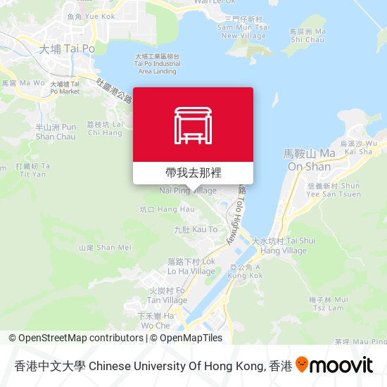 香港中文大學 Chinese University Of Hong Kong地圖