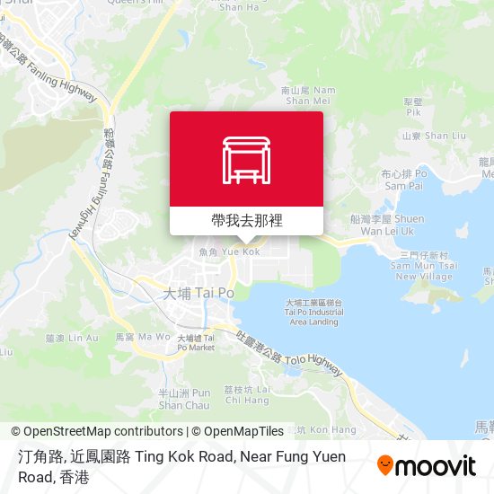 汀角路, 近鳳園路 Ting Kok Road, Near Fung Yuen Road地圖