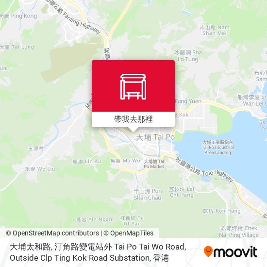 大埔太和路, 汀角路變電站外 Tai Po Tai Wo Road, Outside Clp Ting Kok Road Substation地圖