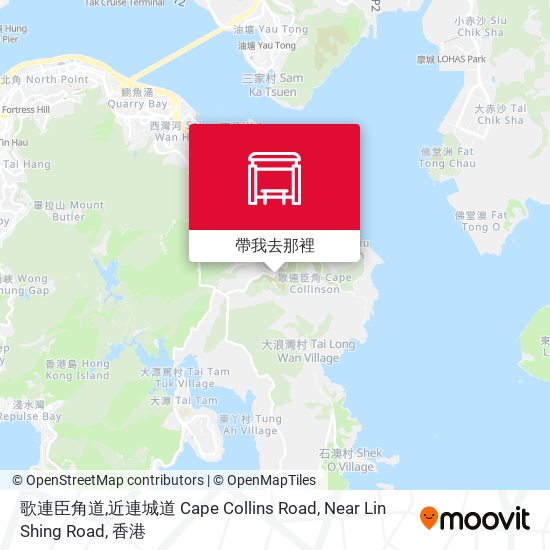 歌連臣角道,近連城道 Cape Collins Road, Near Lin Shing Road地圖