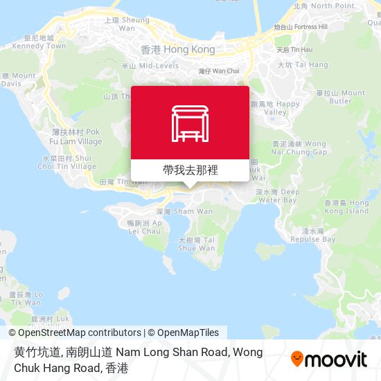 黄竹坑道, 南朗山道 Nam Long Shan Road, Wong Chuk Hang Road地圖