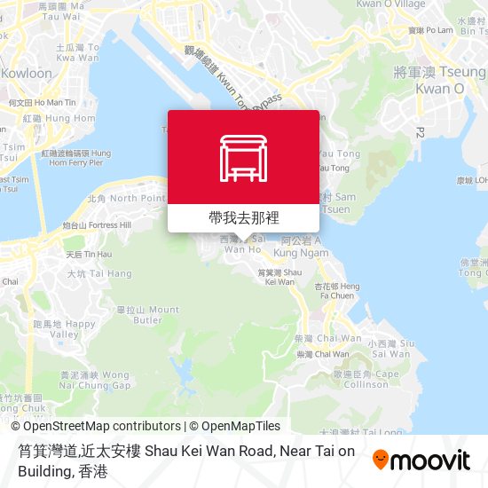 筲箕灣道,近太安樓 Shau Kei Wan Road, Near Tai on Building地圖