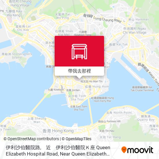 伊利沙伯醫院路,　近　伊利沙伯醫院Ｋ座 Queen Elizabeth Hospital Road, Near Queen Elizabeth Hospital Block K地圖
