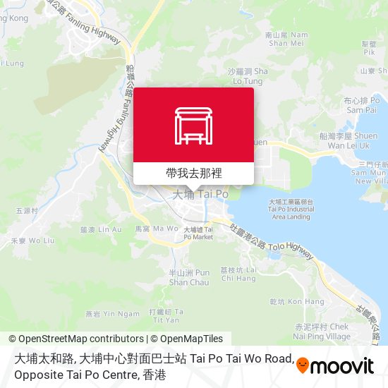 大埔太和路, 大埔中心對面巴士站 Tai Po Tai Wo Road, Opposite Tai Po Centre地圖