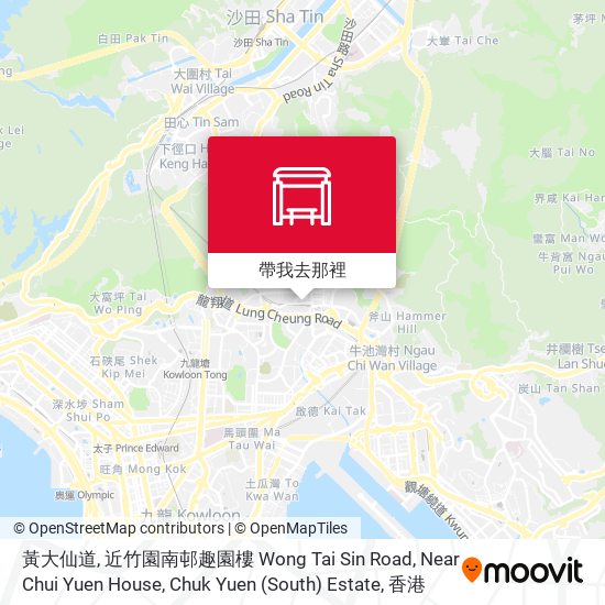 黃大仙道, 近竹園南邨趣園樓 Wong Tai Sin Road, Near Chui Yuen House, Chuk Yuen (South) Estate地圖