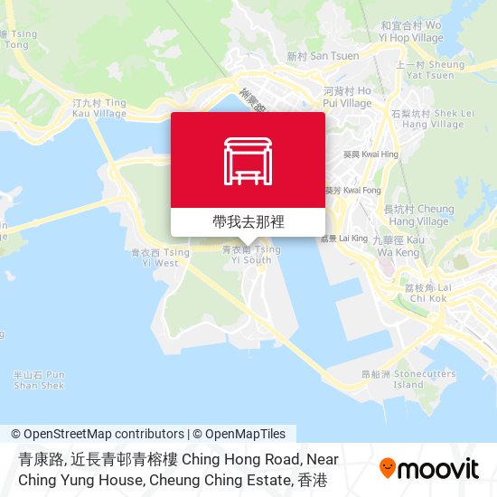 青康路, 近長青邨青榕樓 Ching Hong Road, Near Ching Yung House, Cheung Ching Estate地圖