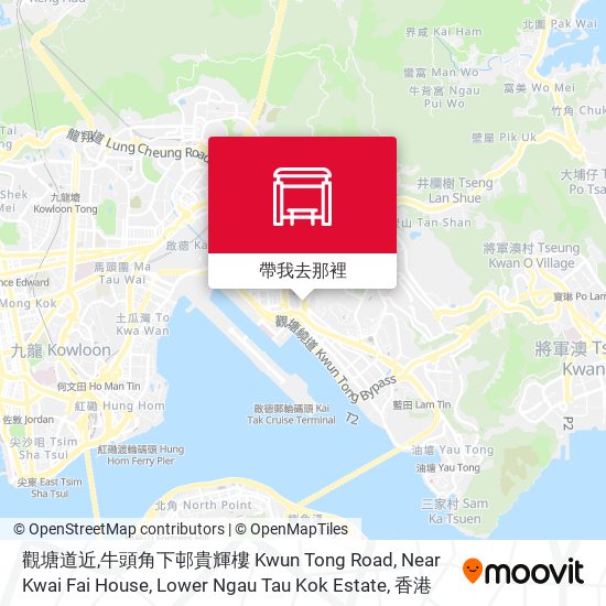 觀塘道近,牛頭角下邨貴輝樓 Kwun Tong Road, Near Kwai Fai House, Lower Ngau Tau Kok Estate地圖