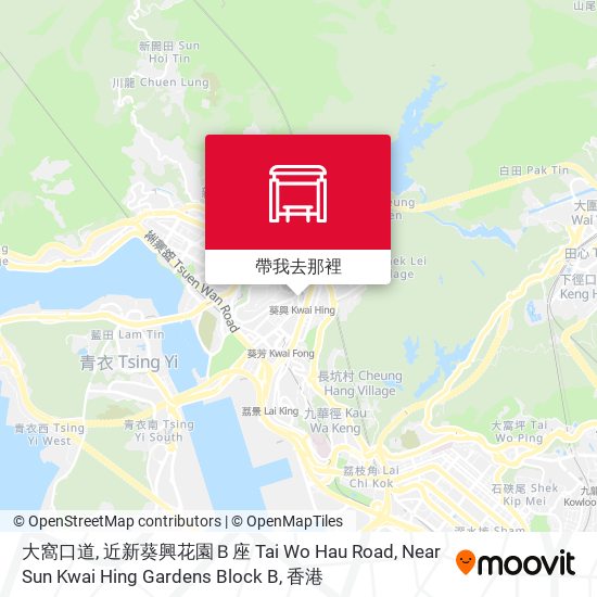 大窩口道, 近新葵興花園Ｂ座 Tai Wo Hau Road, Near Sun Kwai Hing Gardens Block B地圖