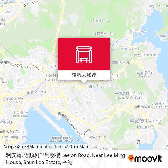利安道, 近順利邨利明樓 Lee on Road, Near Lee Ming House, Shun Lee Estate地圖