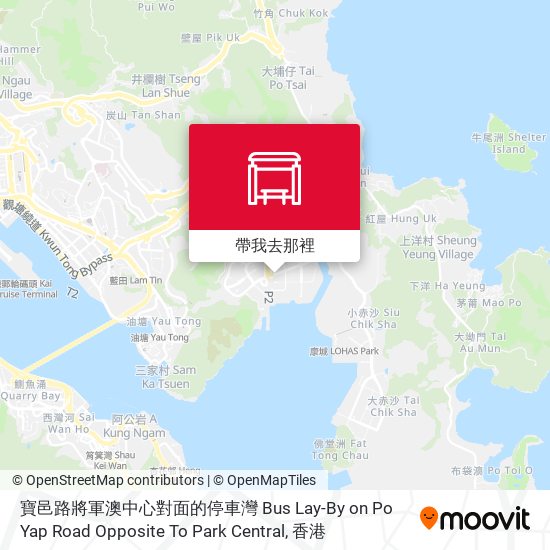 寶邑路將軍澳中心對面的停車灣  Bus Lay-By on Po Yap Road Opposite To Park Central地圖