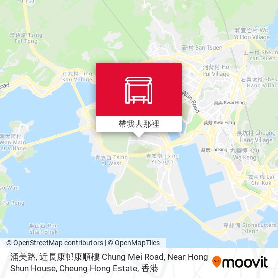 涌美路, 近長康邨康順樓 Chung Mei Road, Near Hong Shun House, Cheung Hong Estate地圖
