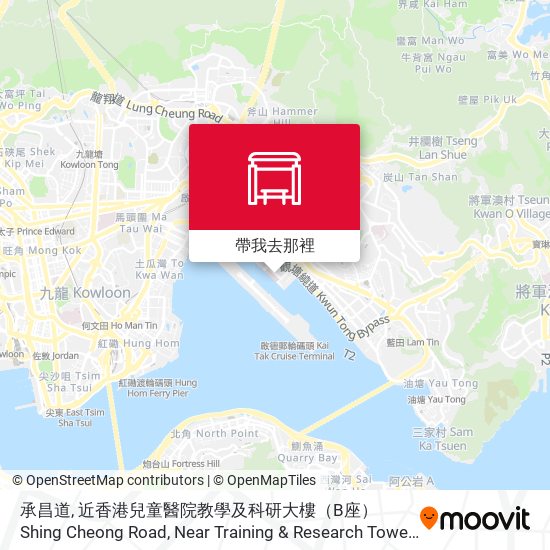 承昌道, 近香港兒童醫院教學及科研大樓（B座） Shing Cheong Road, Near Training & Research Tower (Tower B), Hong Kong Children's Hospital地圖