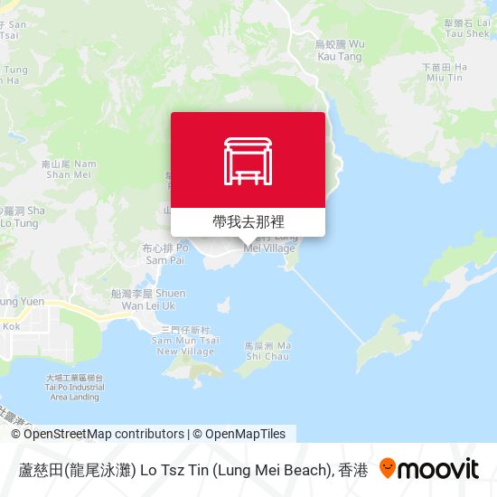 蘆慈田(龍尾泳灘) Lo Tsz Tin (Lung Mei Beach)地圖