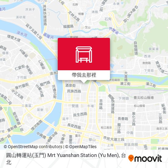 圓山轉運站(玉門) Mrt Yuanshan Station (Yu Men)地圖