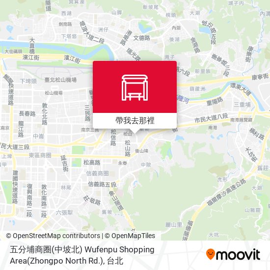 五分埔商圈(中坡北) Wufenpu Shopping Area(Zhongpo North Rd.)地圖