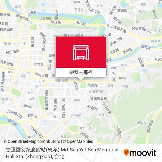 捷運國父紀念館站(忠孝) Mrt Sun Yat-Sen Memorial Hall Sta. (Zhongxiao)地圖