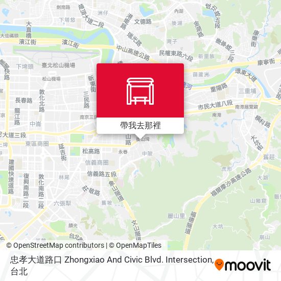 忠孝大道路口 Zhongxiao And Civic Blvd. Intersection地圖