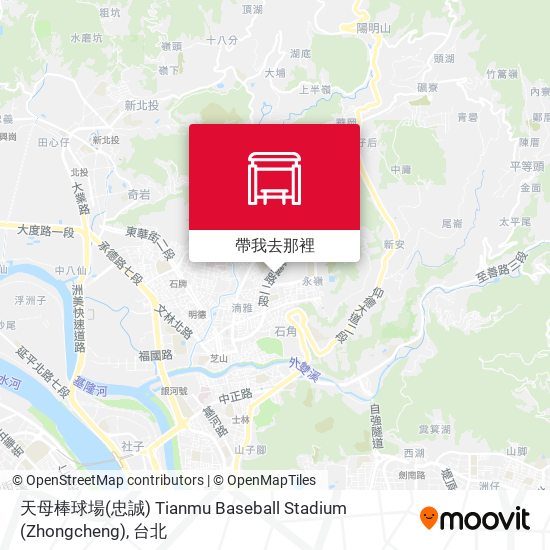 天母棒球場(忠誠) Tianmu Baseball Stadium (Zhongcheng)地圖