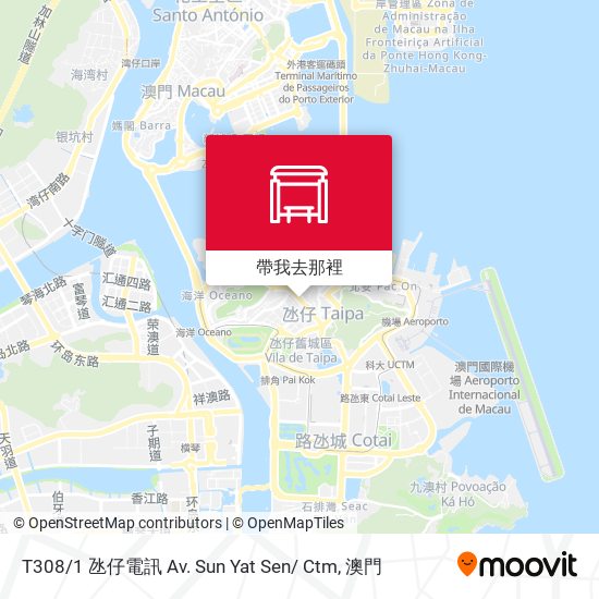 T308 / 1 氹仔電訊 Av. Sun Yat Sen/ Ctm地圖