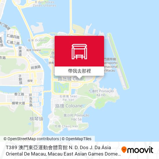 T389 澳門東亞運動會體育館 N. D. Dos J. Da Ásia Oriental De Macau, Macau East Asian Games Dome地圖