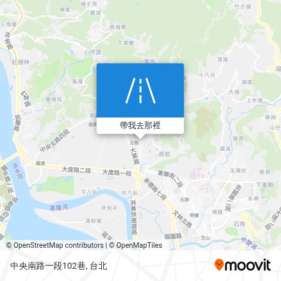 怎樣搭巴士或地鐵去北投區的中央南路一段102巷