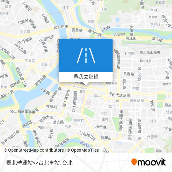 臺北轉運站<>台北車站地圖