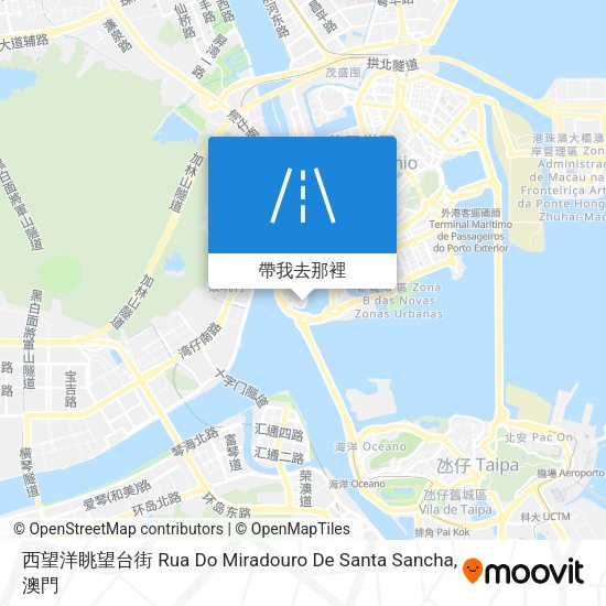 西望洋眺望台街 Rua Do Miradouro De Santa Sancha地圖