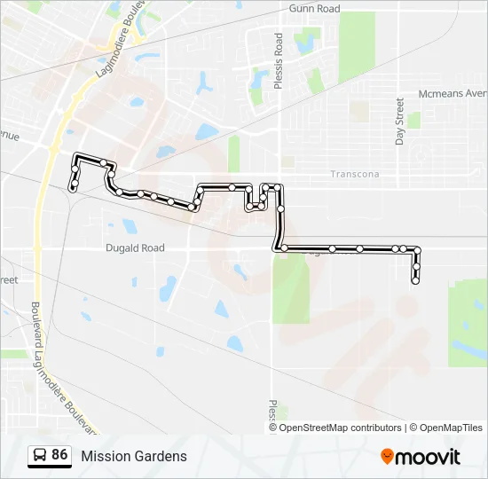 86 Bus Line Map