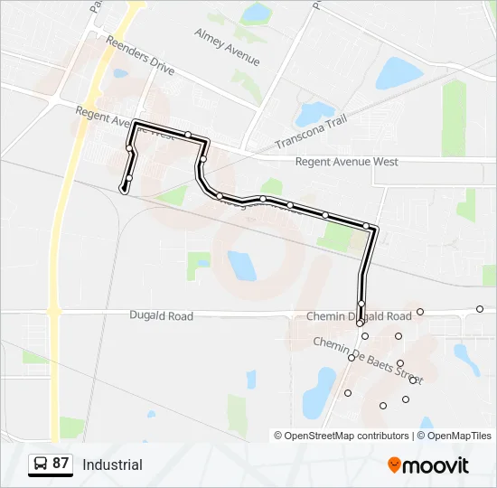 87 Bus Line Map