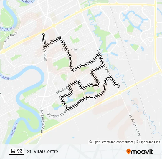 93 Bus Line Map