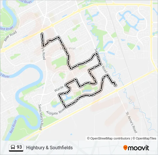 93 Bus Line Map