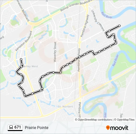 671 Bus Line Map