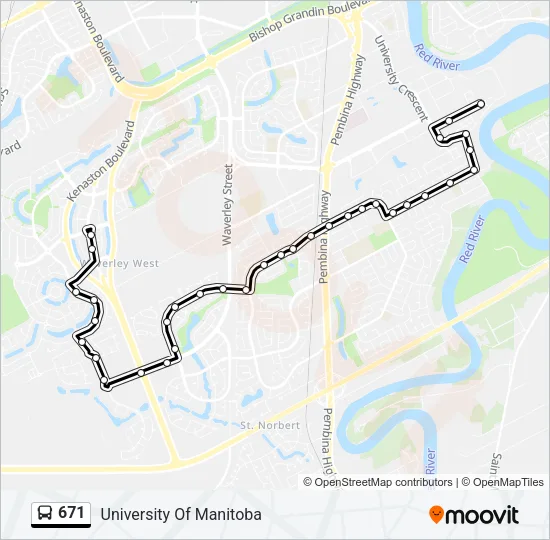 671 Bus Line Map