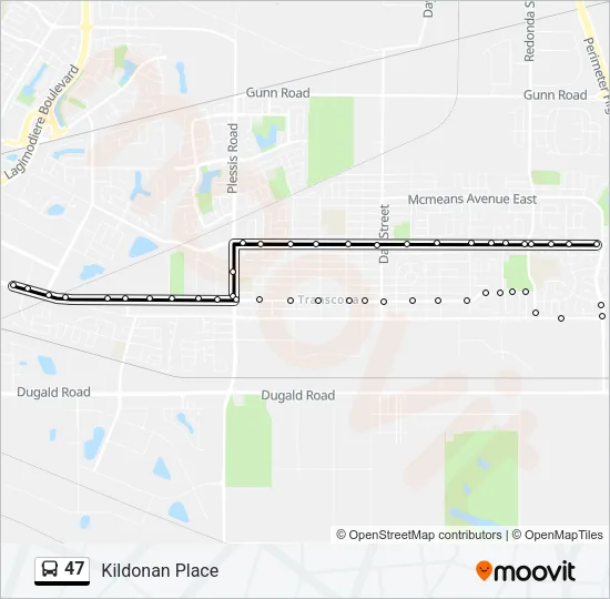47 Bus Line Map