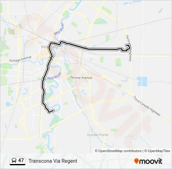 47 Bus Line Map