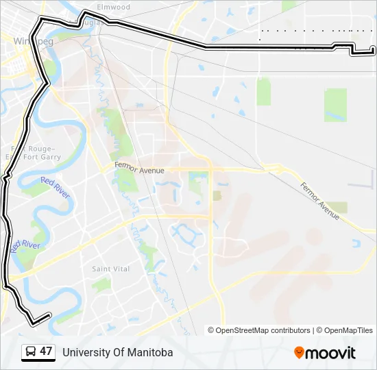 47 Bus Line Map