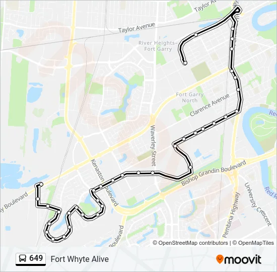 649 Bus Line Map