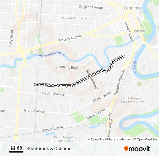 68 Bus Line Map