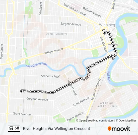 68 Bus Line Map