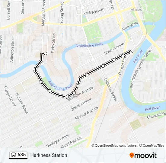 635 Bus Line Map