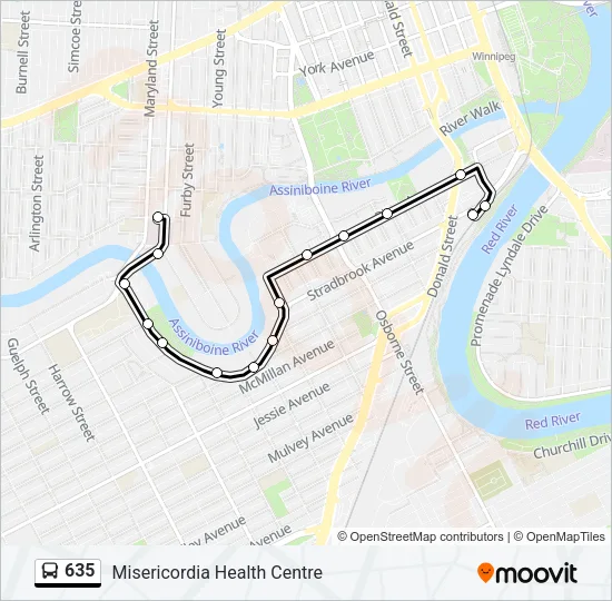 635 Bus Line Map