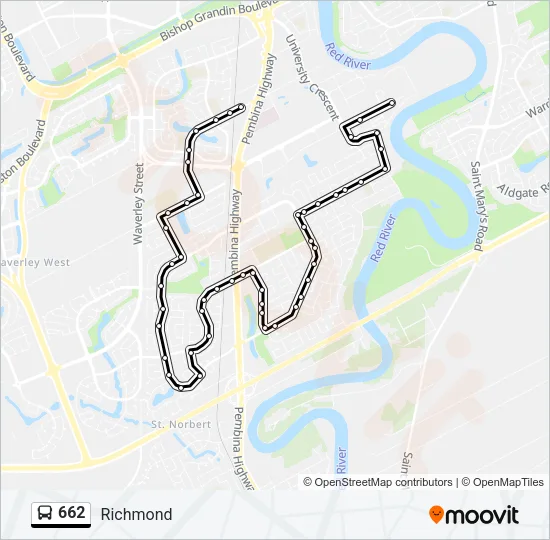 662 Bus Line Map