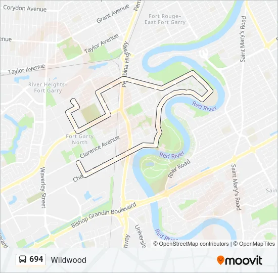 694 Bus Line Map
