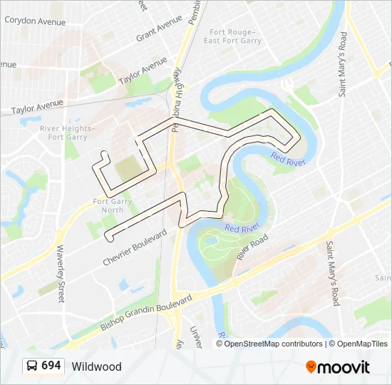 694 Bus Line Map