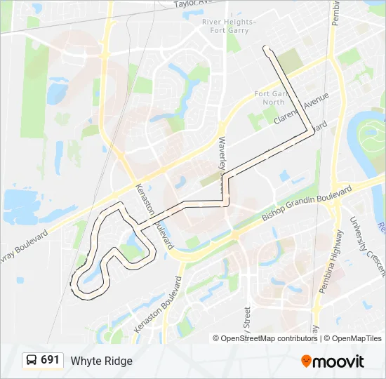 691 Bus Line Map