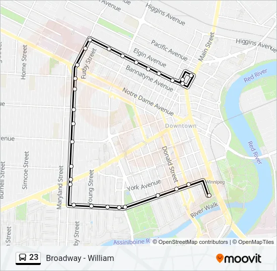 23 Bus Line Map